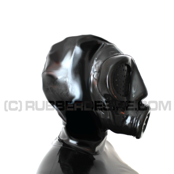 Unique - available immediately: Deluxe-Gasmask-Hood S-6 Special Edition with perforated slave eye lenses